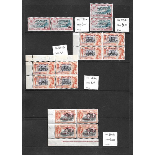 85 - British Commonwealth - 1960s fine selection of errors and varieties, including Ceylon surcharge erro... 