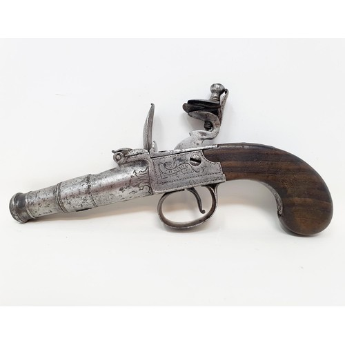 199A - A late 18th/early19th century flintlock pistol, signed Bumford Minories/London, attic stored, 18 cm