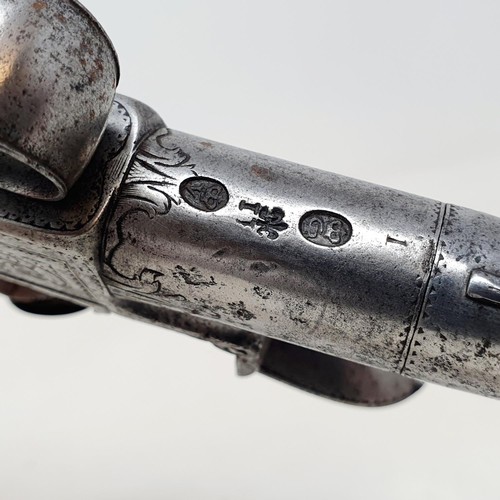 199A - A late 18th/early19th century flintlock pistol, signed Bumford Minories/London, attic stored, 18 cm