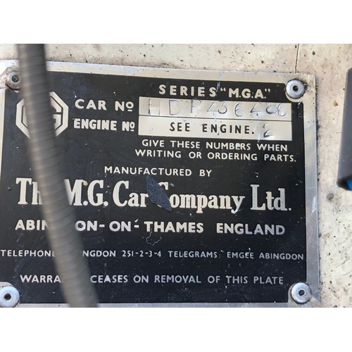 34 - ***Regretfully Withdrawn***
1959 MG A Roadster 1500 
Registration number GSJ 421
Chassis number HDR ... 