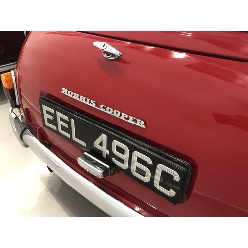 38 - 1965 Morris Mini Cooper
Registration number EEL 496C
Chassis number K/A254748988
Engine number 9FDSA... 