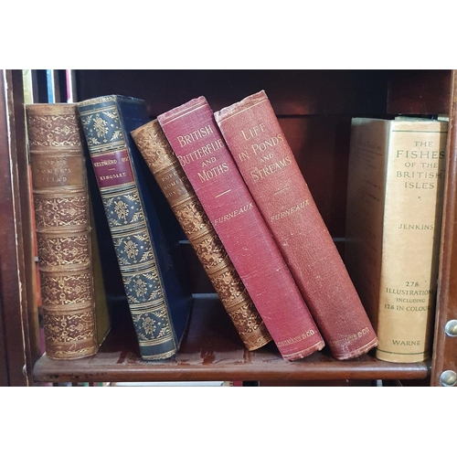 198 - Assorted leather bindings and other volumes (in the revolving bookcase)