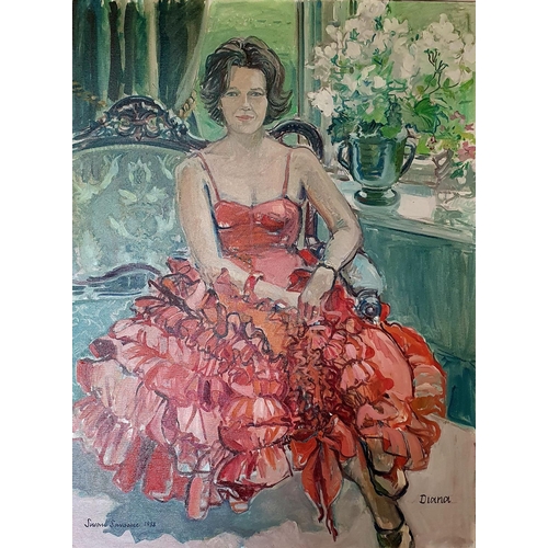 230 - Susan Sansome, Diana, oil on canvas, signed and dated 1988, 100 x 75 cm