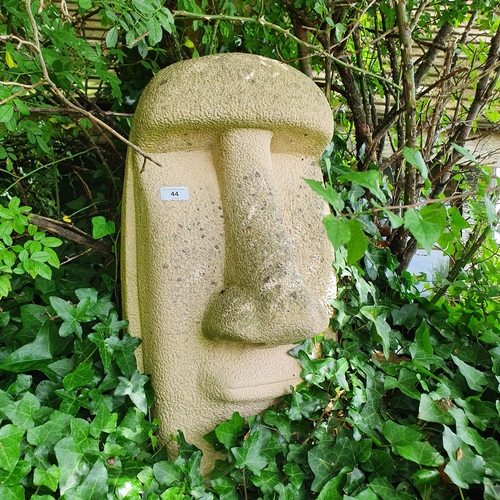 44 - A reconstituted stone Easter Island type head, approx. 60 cm high...