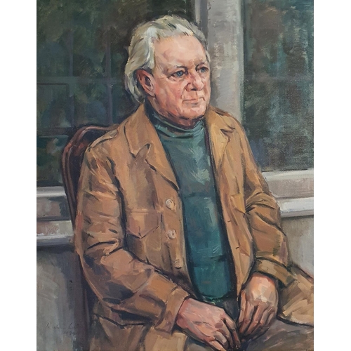 259 - Richard Walker, a half length portrait of a gentleman, oil on canvas, signed and dated 1974, 74 x 59... 