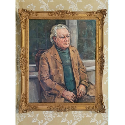 259 - Richard Walker, a half length portrait of a gentleman, oil on canvas, signed and dated 1974, 74 x 59... 