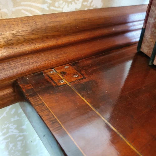 277 - A 19th century inlaid mahogany sideboard, with a bow front central section having three drawers, on ... 