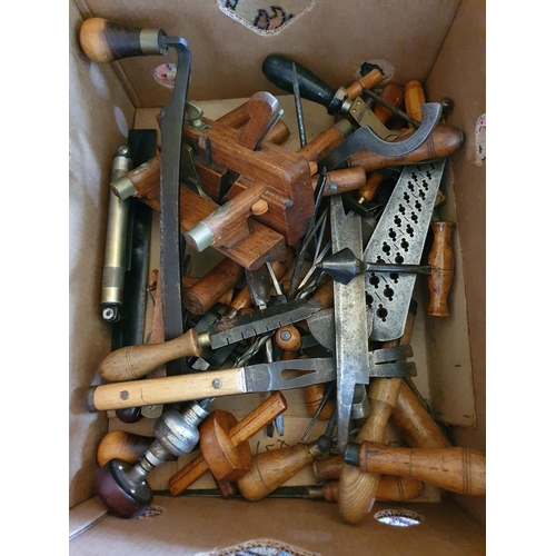 311 - Assorted bradawls, and various other tools