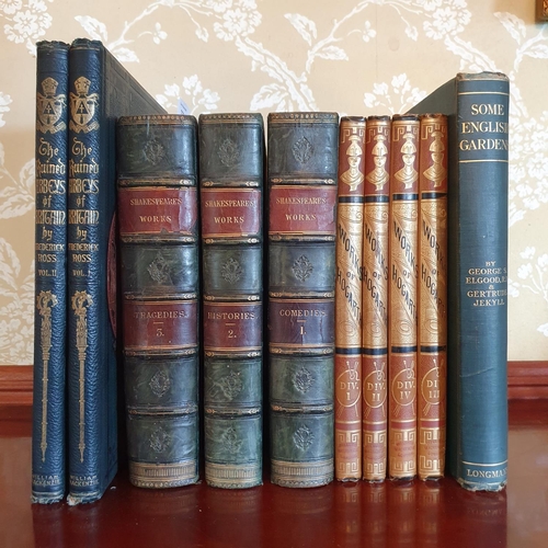 332 - Shakespeare (William), Works of, three vols., half calf, Some English Gardens, 1920, and six other v... 