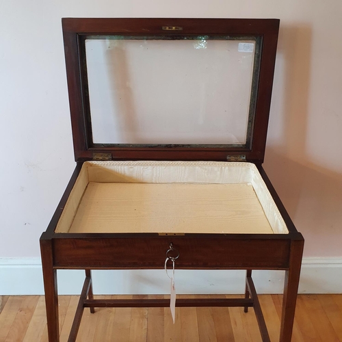 340 - An Edwardian inlaid mahogany table vritine, on tapering square legs, 53 cm wide