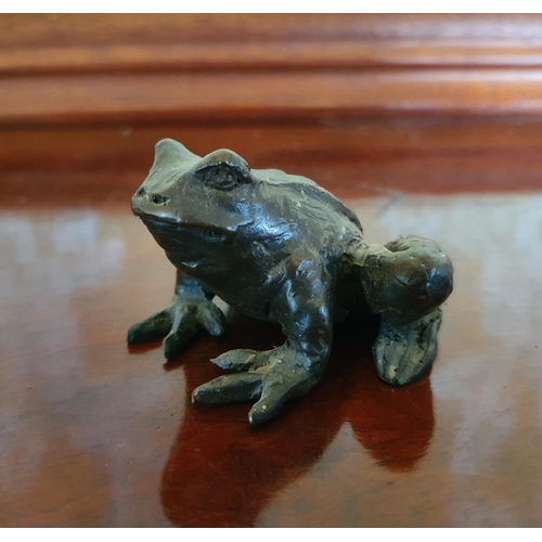 396 - A Rosalie Johnson bronze figure of a frog, 4 cm high