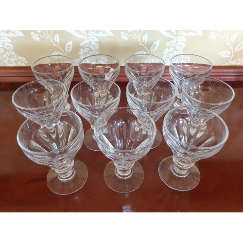 415 - A set of eleven 19th century glass rummers, of conical slice cut form