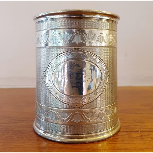 460 - A Victorian silver christening mug, of tapering cylindrical form, with engraved decoration, Eames & ... 