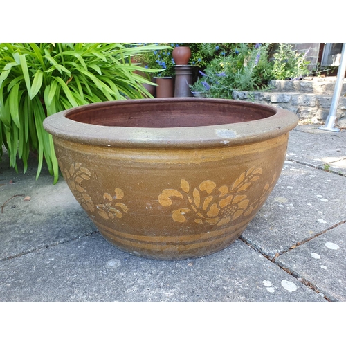 107 - A pair of Chinese pottery garden planters, 60 cm diameter (2)