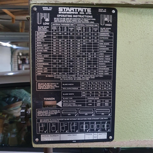 126 - A Startrite 352 band saw, approx. 177 cm high