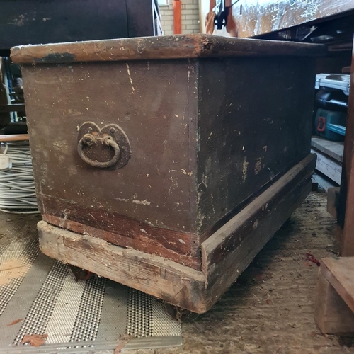 134 - A late Victorian tool chest, 79 cm wide