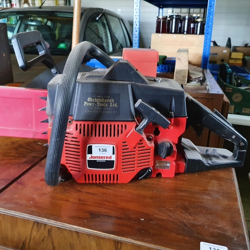 136 - A Jonsered 820 petrol chainsaw