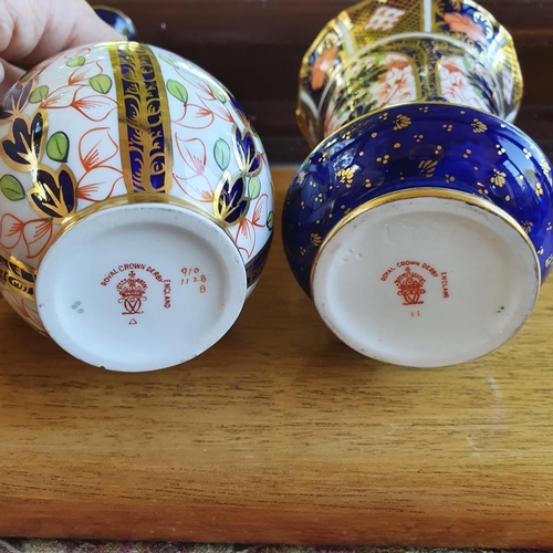 499 - A Royal Crown Derby vase, 11 cm high, and another, 18 cm high (2)