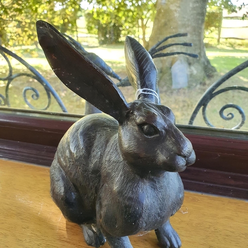 500 - A bronze figure of a hare, 20 cm high