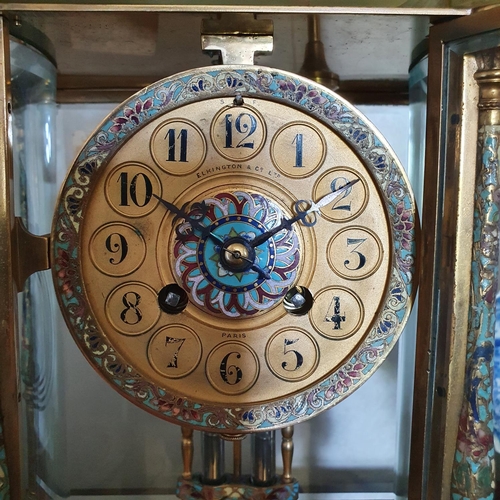 561 - A late Victorian/Edwardian mantel clock, the 8.5 cm diameter gilt metal dial side Elviton & Co Ltd, ... 