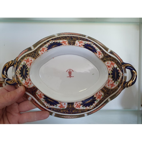 586 - A Royal Crown Derby bowl, of shaped oval form