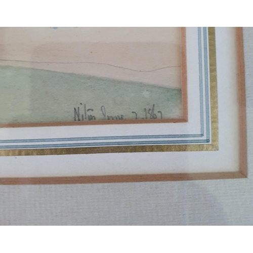 595 - Nighton, a view, possibly the Isle of Wight, watercolour heightened with Bodycolour, signed and insc... 