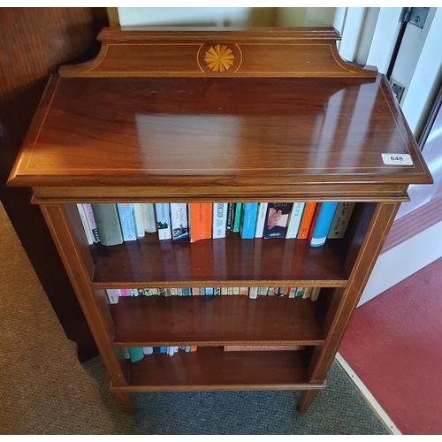 648 - The First Floor Back Landing & Second Floor Staircase.
An Edwardian inlaid mahogany open bookcase, 5... 