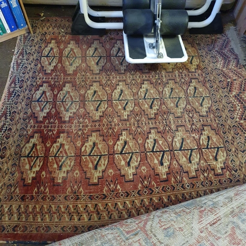 669 - A Baluchi rug, 104 x 94 cm, and all the other carpets and rugs on the floor (qty)