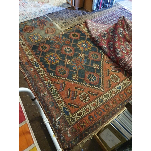 669 - A Baluchi rug, 104 x 94 cm, and all the other carpets and rugs on the floor (qty)