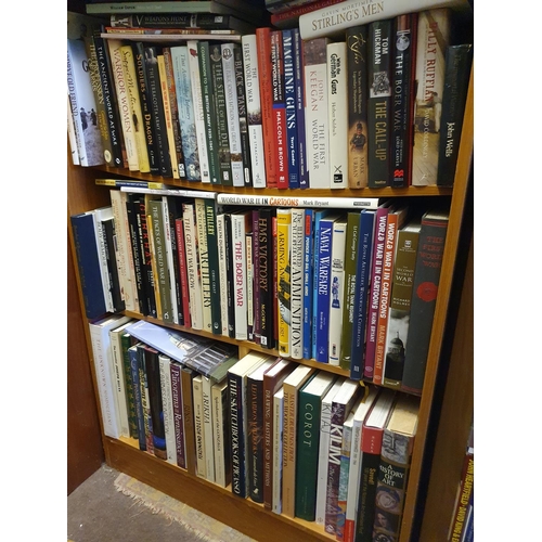 672 - A large group of assorted books, including Parkinson's Photographs 1935-1990, other fine art, milita... 