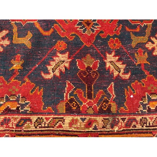 537 - A Ushak carpet, approx. 375 x 252 cm, attic stored, very worn and faded, some loss, see images