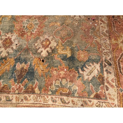 537 - A Ushak carpet, approx. 375 x 252 cm, attic stored, very worn and faded, some loss, see images