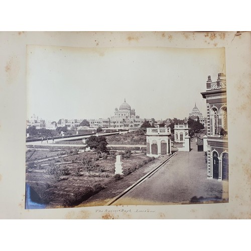 329 - An album of topographical and other photographs, including Government House, Madras, Black Town, Mad... 