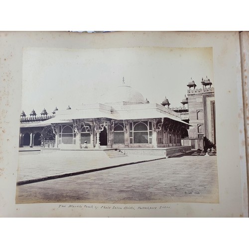 329 - An album of topographical and other photographs, including Government House, Madras, Black Town, Mad... 