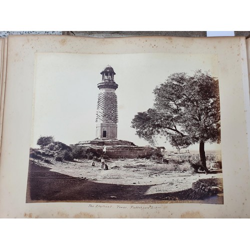 329 - An album of topographical and other photographs, including Government House, Madras, Black Town, Mad... 