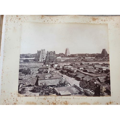 329 - An album of topographical and other photographs, including Government House, Madras, Black Town, Mad... 