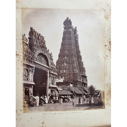 329 - An album of topographical and other photographs, including Government House, Madras, Black Town, Mad... 