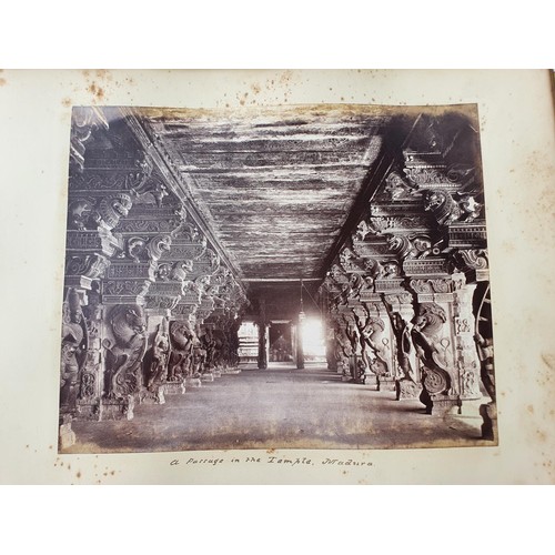 329 - An album of topographical and other photographs, including Government House, Madras, Black Town, Mad... 