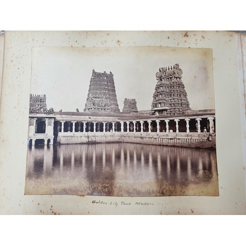 329 - An album of topographical and other photographs, including Government House, Madras, Black Town, Mad... 