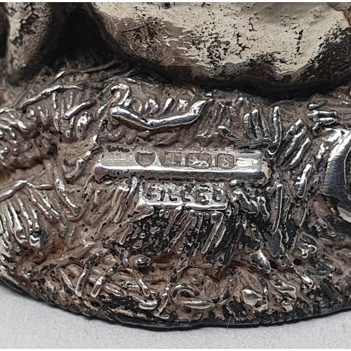 176 - A modern silver group, of a sow and piglets, Birmingham 1992, 4 cm high