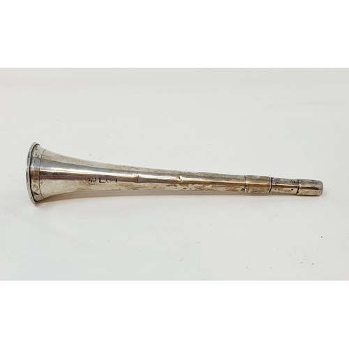 178 - A silver horn, Sampson Mordan & Co, marks rubbed, 14 cm