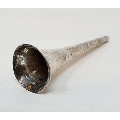 178 - A silver horn, Sampson Mordan & Co, marks rubbed, 14 cm