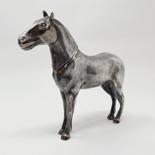 181 - A Victorian silver figure, of a horse, with a detachable head, Edward H Stockwell, London 1893, 10 c... 