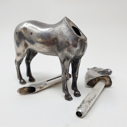 181 - A Victorian silver figure, of a horse, with a detachable head, Edward H Stockwell, London 1893, 10 c... 