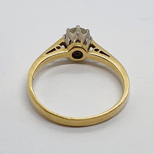 802 - An 18ct gold and diamond solitaire ring, ring size L 1/2