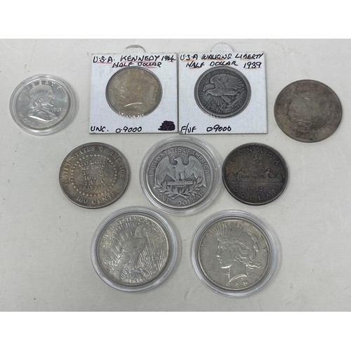 92 - A silver American $1, 1865, and assorted coins (qty)