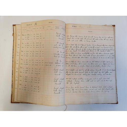 17 - A Royal Navy log book, for HMS Blake, kept by Midshipman S B Mainguy, dated 15th January 1901 - 14th... 