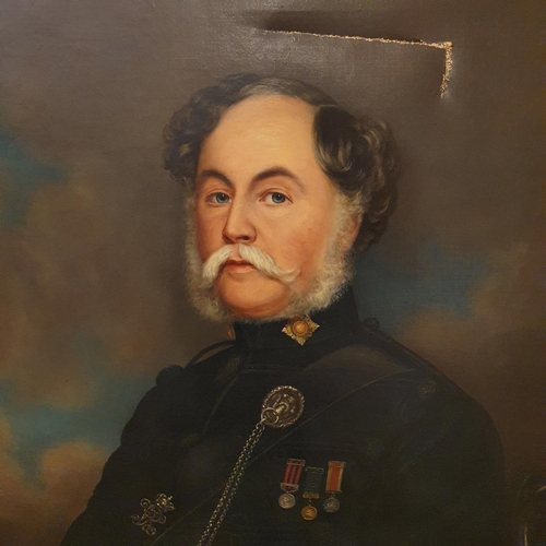 27 - A portrait of Major Charles Duperier, oil on canvas, 93 x 73 cm, various labels verso