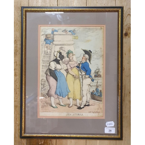 28 - After Rowlandson, cartoon, Sea Stores, 35 x 25 cm