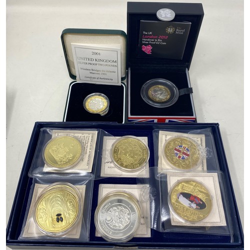 97 - A 1996 silver proof coin set, cased, and assorted commemorative coins (qty)